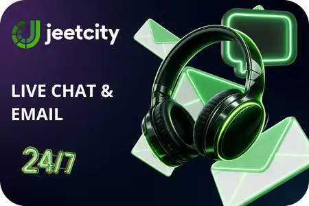 Live chat and email support available on JeetCity around the clock