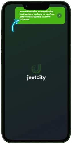 Email confirmation step during account setup JeetCity